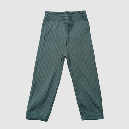 Green ribbed pants organic cotton kids clothes