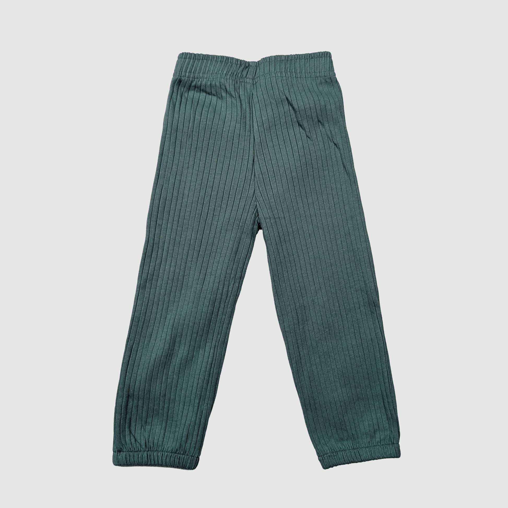 Green ribbed pants wide rib organic cotton kids clothes