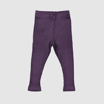 Kids organic cotton wide rib purple slim cut pants piper pants