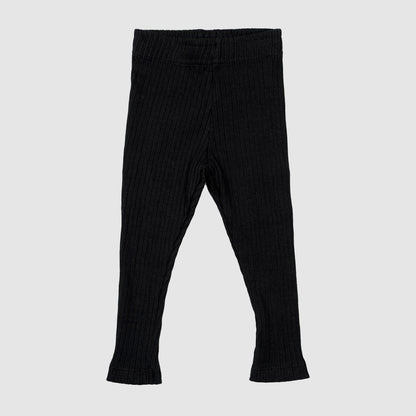 Black Piper pant slim cut wide rib cotton baby pants